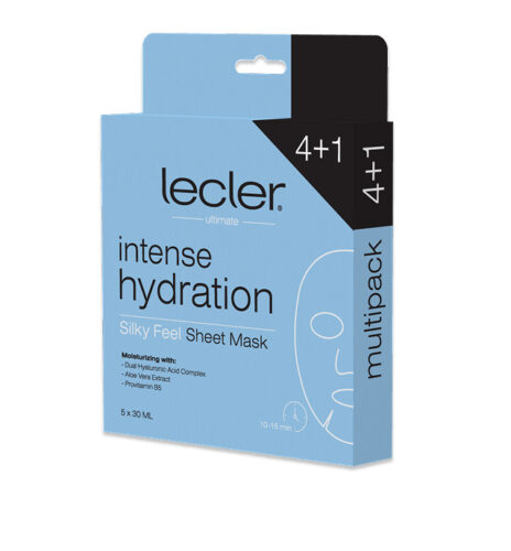 Lakštinė veido kaukė Lecler INTENSE-HYDRATION, ilgalaikiam drėkinimui